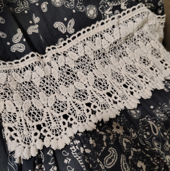 Italian Cotton Madame Urbana Bandana Print Maxi Dress Women's Medium Bohemian - Picture 10 of 12